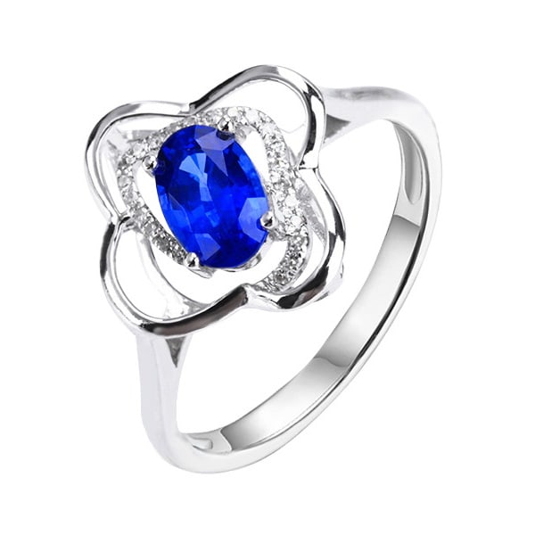 14k Gold 1.07 Ctw Natural Sapphire & Diamond Ring - 5