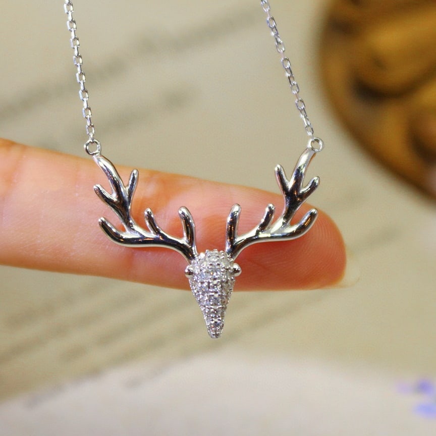 14k Gold 0.23 Ct Natural H Diamond Necklace - 2
