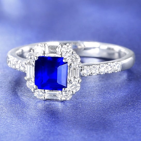 14k Gold 1.40 Ctw Natural Sapphire & Diamond Ring - 2