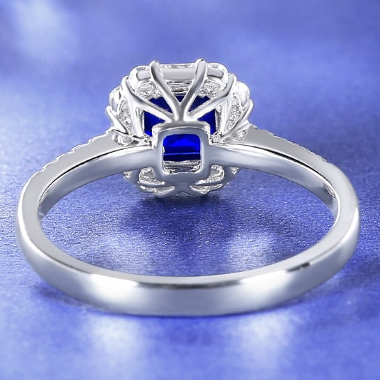14k Gold 1.40 Ctw Natural Sapphire & Diamond Ring - 4