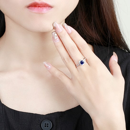 14k Gold 1.40 Ctw Natural Sapphire & Diamond Ring - 5
