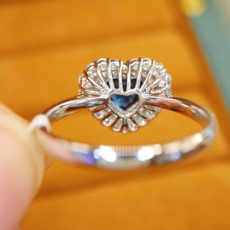 14k Gold 1.51 Ctw Natural Sapphire & Diamond Ring - 4