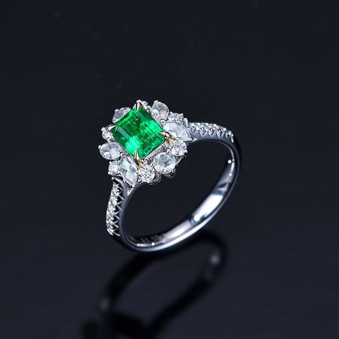 14k Gold 1.86 Ctw Vivid Green Natural Emerald & Diamond Ring/pendant( Without Chain ) - 5