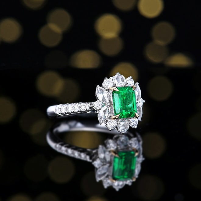 14k Gold 1.86 Ctw Vivid Green Natural Emerald & Diamond Ring/pendant( Without Chain ) - 6