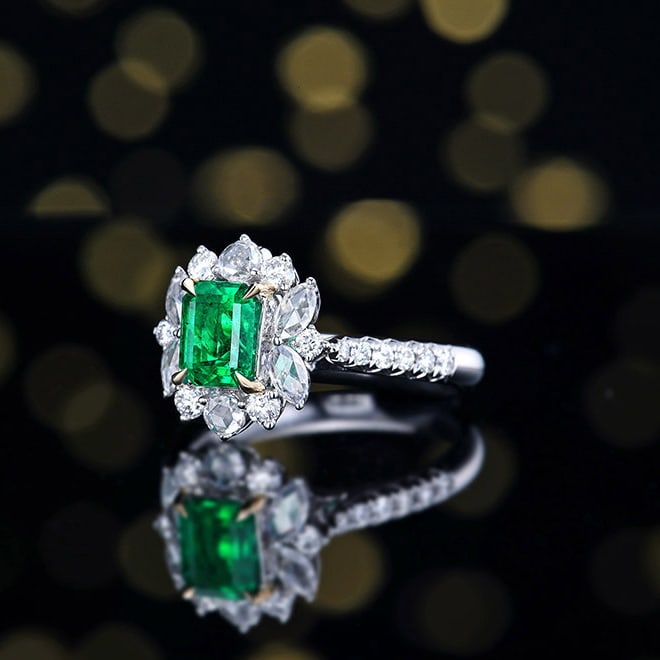 14k Gold 1.86 Ctw Vivid Green Natural Emerald & Diamond Ring/pendant( Without Chain ) - 7
