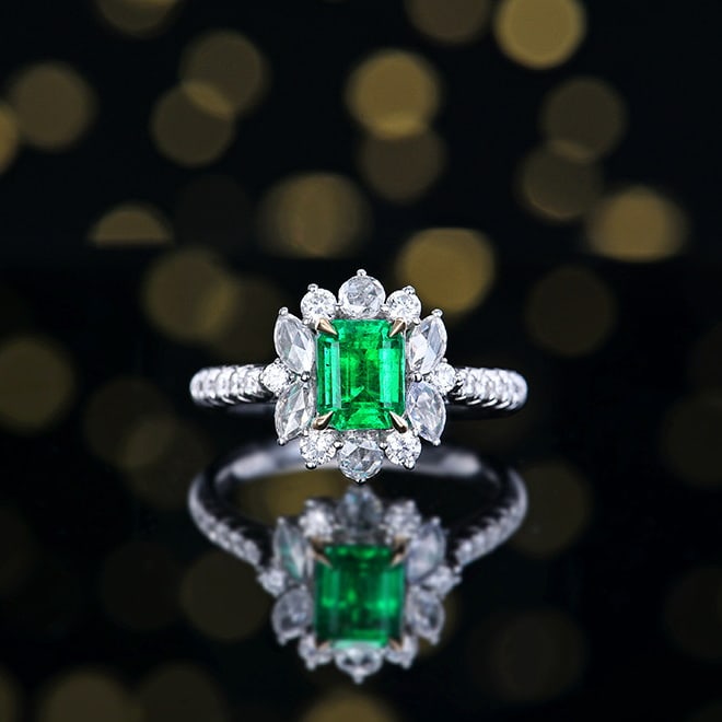 14k Gold 1.86 Ctw Vivid Green Natural Emerald & Diamond Ring/pendant( Without Chain ) - 8