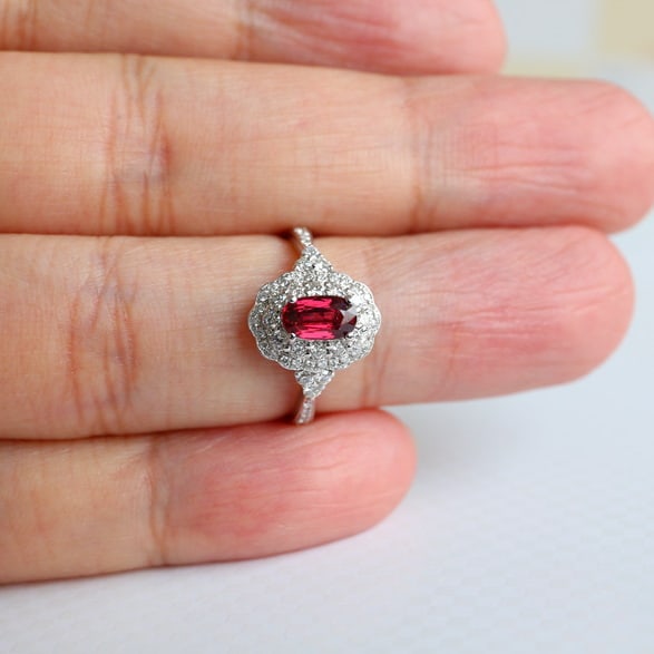14k Gold 1.26 Ctw Natural Ruby & Diamond Ring - 3