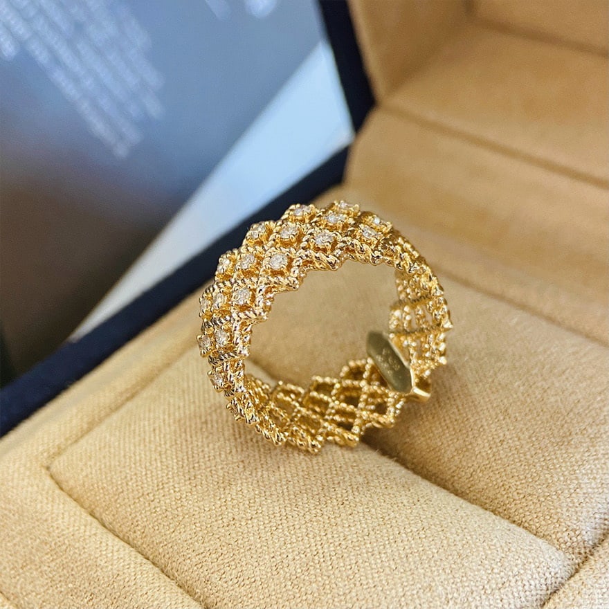 14k Gold 0.35 Ct Natural H Diamond Ring - 4