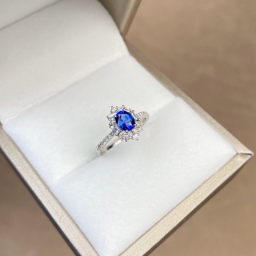 14k Gold 1.15 Ctw Natural Sapphire & Diamond Ring - 2