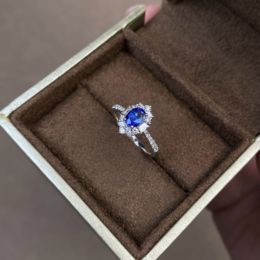14k Gold 1.15 Ctw Natural Sapphire & Diamond Ring - 3
