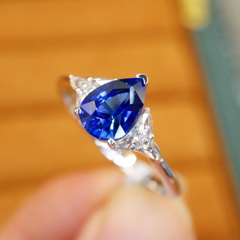 14k Gold 1.22 Ctw Natural Sapphire & Diamond Ring - 2