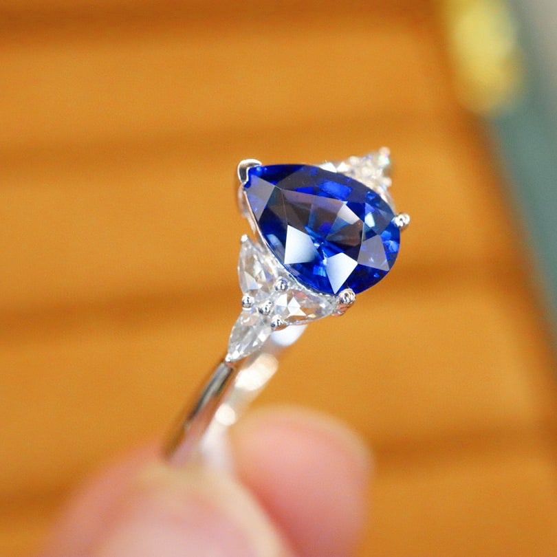 14k Gold 1.22 Ctw Natural Sapphire & Diamond Ring - 3