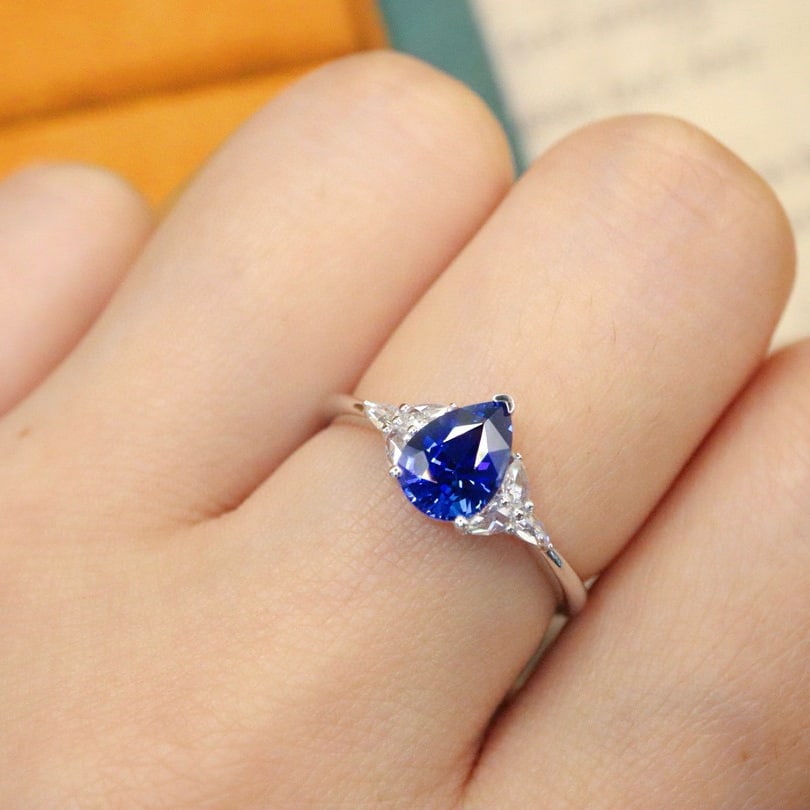 14k Gold 1.22 Ctw Natural Sapphire & Diamond Ring - 5
