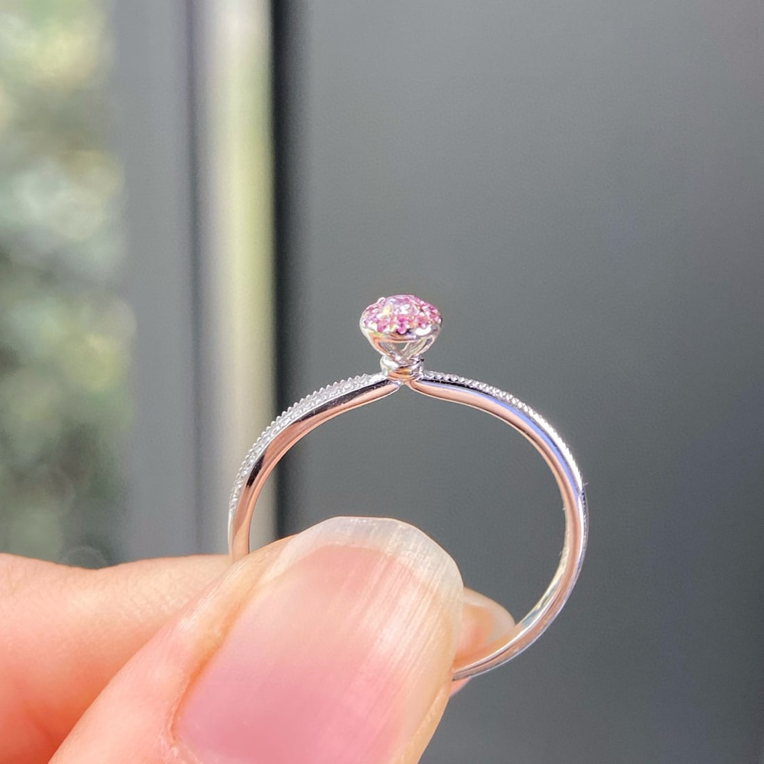 14k Gold 0.14 Ctw Natural Pink Diamond & Diamond Ring - 2