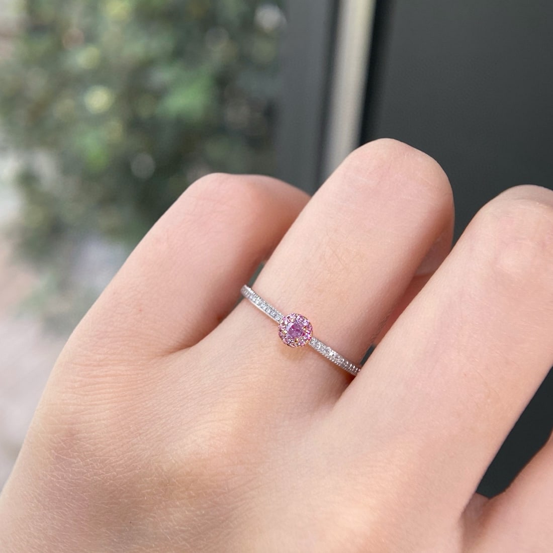 14k Gold 0.14 Ctw Natural Pink Diamond & Diamond Ring - 3