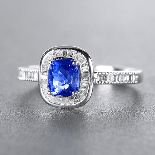 14k Gold 1.37 Ctw Natural Sapphire & Diamond Ring - 3