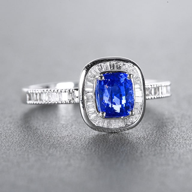 14k Gold 1.37 Ctw Natural Sapphire & Diamond Ring - 4