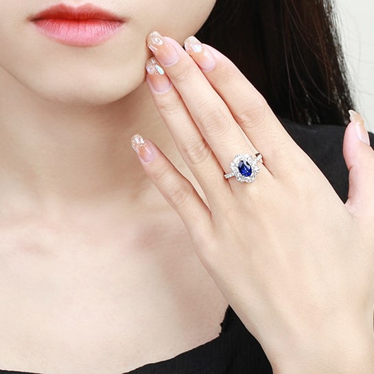 14k Gold 2.15 Ctw Natural Sapphire & Diamond Ring - 2