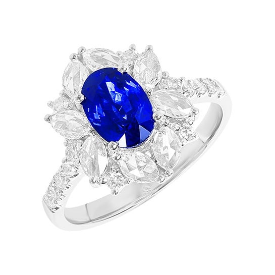 14k Gold 2.15 Ctw Natural Sapphire & Diamond Ring - 3