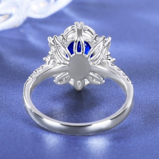 14k Gold 2.15 Ctw Natural Sapphire & Diamond Ring - 4