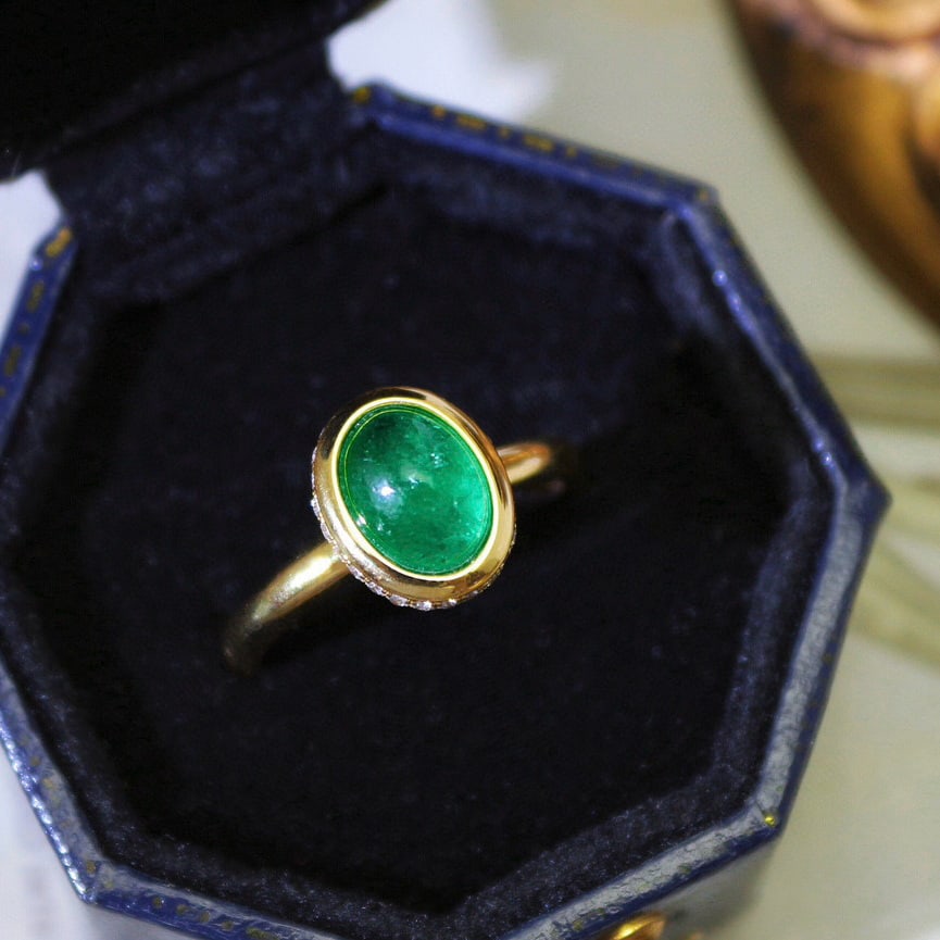 14k Gold 1.89 Ctw Natural Emerald & Diamond Ring - 2