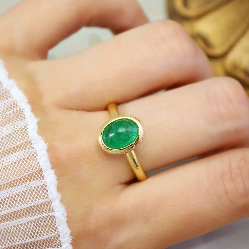 14k Gold 1.89 Ctw Natural Emerald & Diamond Ring - 3