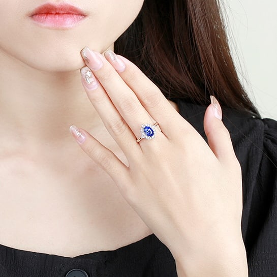 14k Gold 2.41 Ctw Natural Sapphire & Diamond Ring - 2