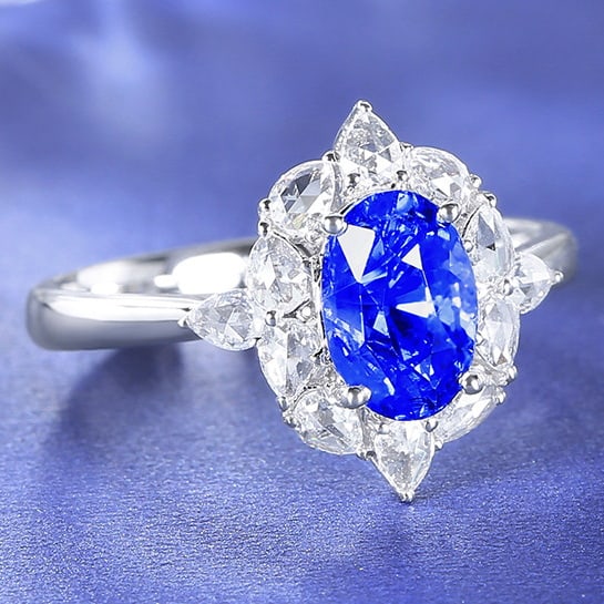 14k Gold 2.41 Ctw Natural Sapphire & Diamond Ring - 4