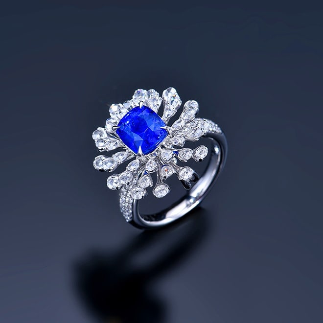 14k Gold 4.21 Ctw Natural Sapphire & Diamond Ring/pendant( Without Chain ) - 4