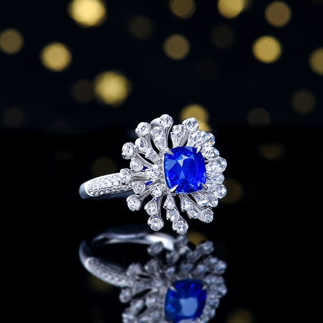 14k Gold 4.21 Ctw Natural Sapphire & Diamond Ring/pendant( Without Chain ) - 5