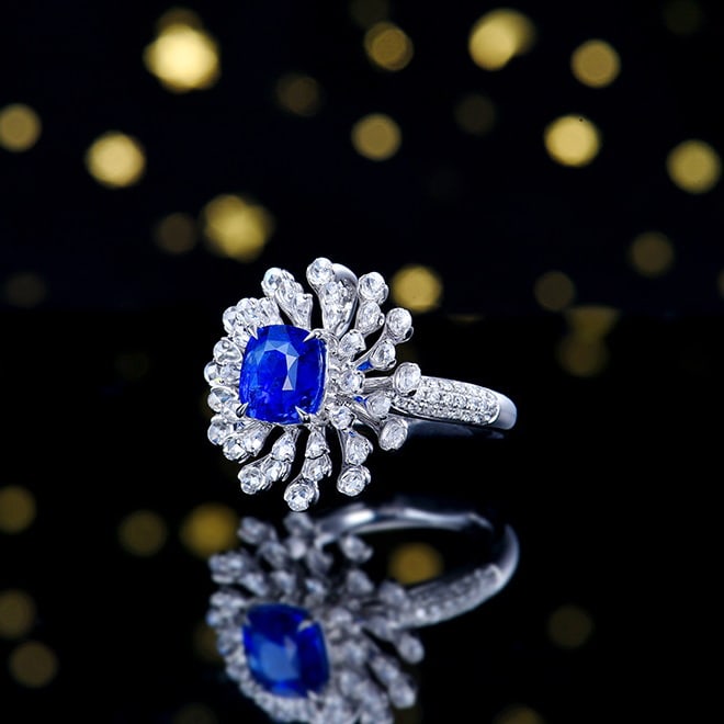 14k Gold 4.21 Ctw Natural Sapphire & Diamond Ring/pendant( Without Chain ) - 6