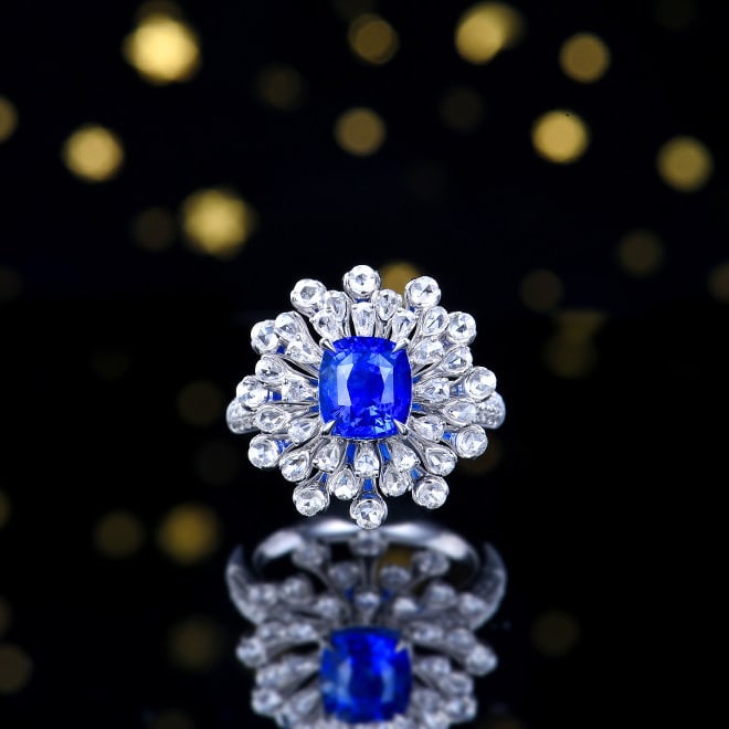 14k Gold 4.21 Ctw Natural Sapphire & Diamond Ring/pendant( Without Chain ) - 7