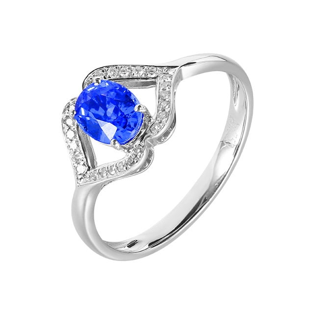 14k Gold 0.97 Ctw Natural Sapphire & Diamond Ring - 2