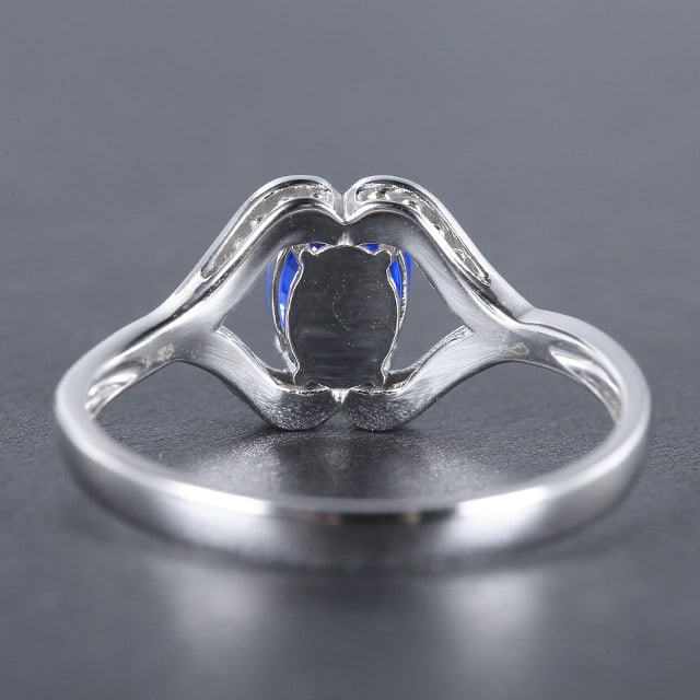 14k Gold 0.97 Ctw Natural Sapphire & Diamond Ring - 3