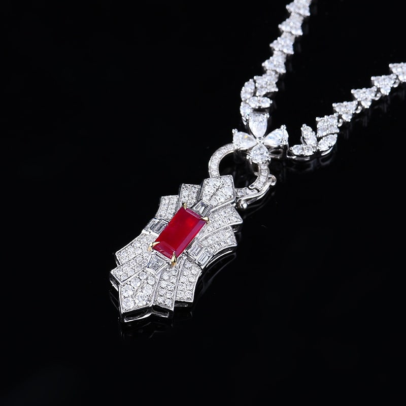 14k Gold 1.32 Ctw Natural Ruby & Diamond Pendant( Without Chain ) - 5
