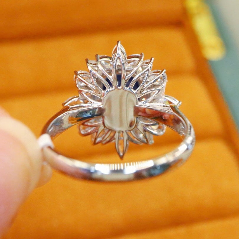 14k Gold 2.94 Ctw Natural Sapphire & Diamond Ring - 4