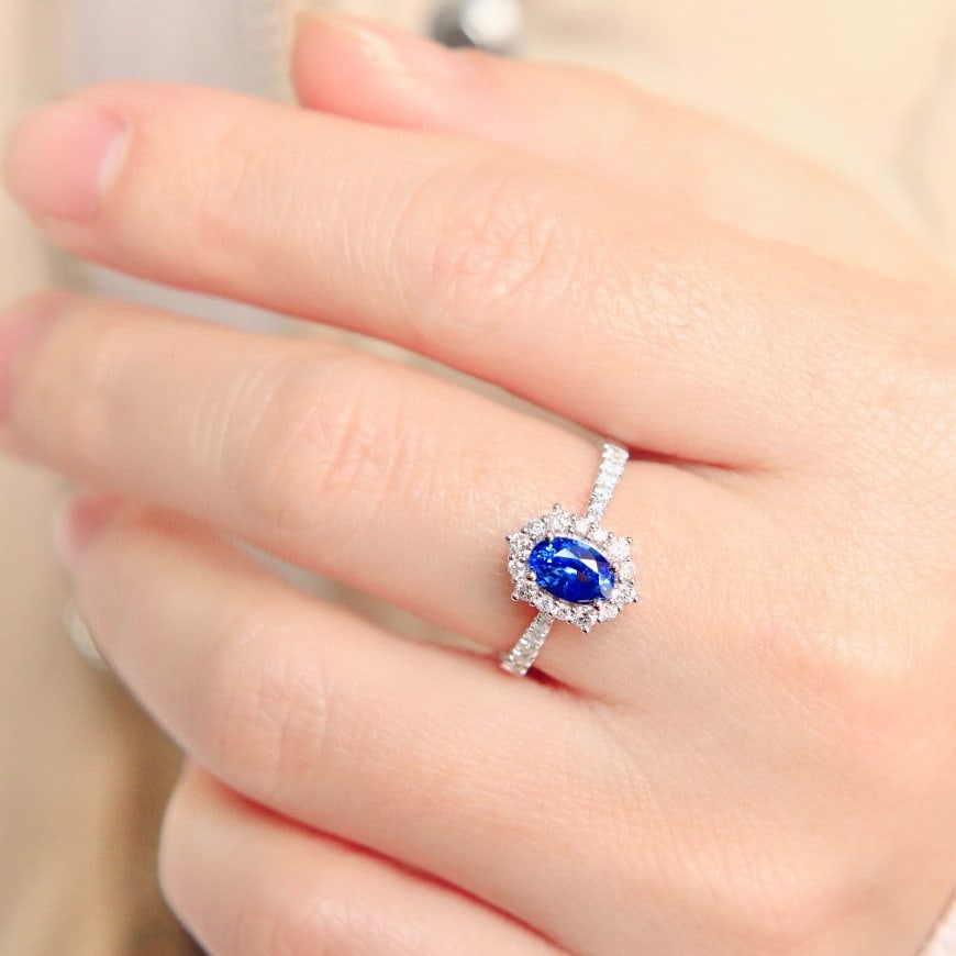 14k Gold 1.28 Ctw Natural Sapphire & Diamond Ring - 4