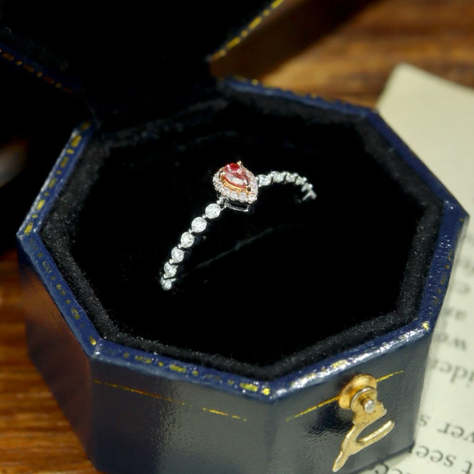 14k Gold 0.27 Ctw Natural Pink Diamond & Diamond Ring - 4