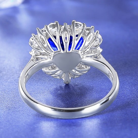 14k Gold 3.19 Ctw Natural Sapphire & Diamond Ring - 3