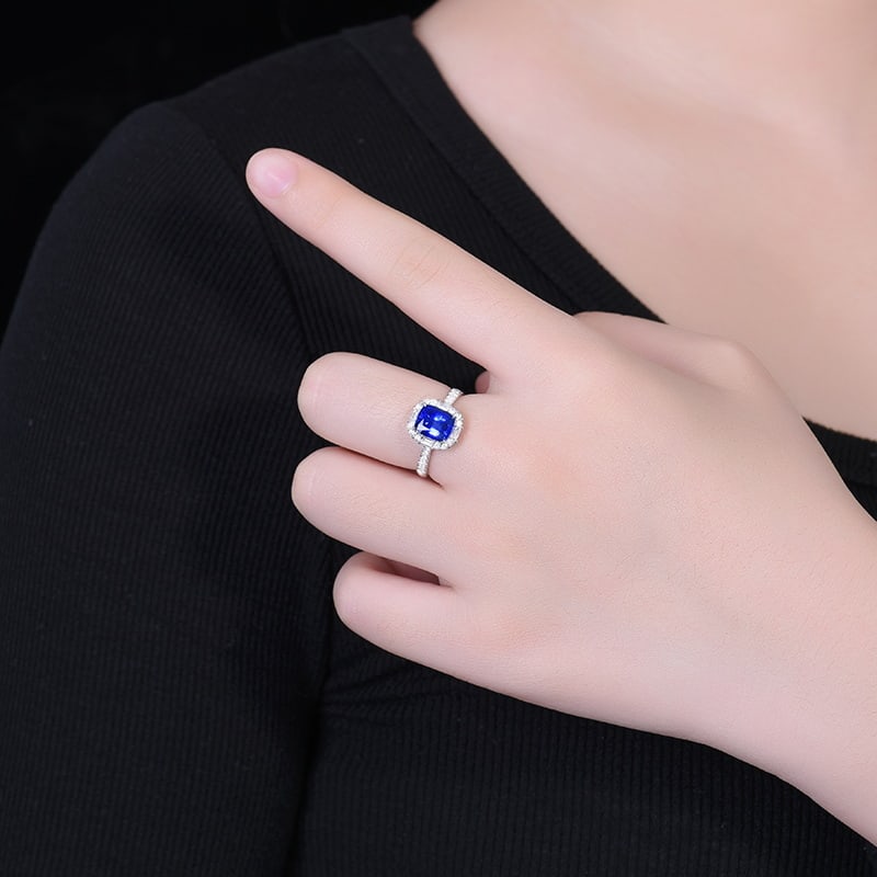 14k Gold 2.46 Ctw Natural Sapphire & Diamond Ring - 4