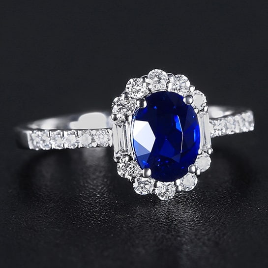 14k Gold 1.91 Ctw Natural Sapphire & Diamond Ring - 4