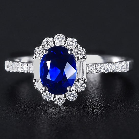 14k Gold 1.91 Ctw Natural Sapphire & Diamond Ring - 5