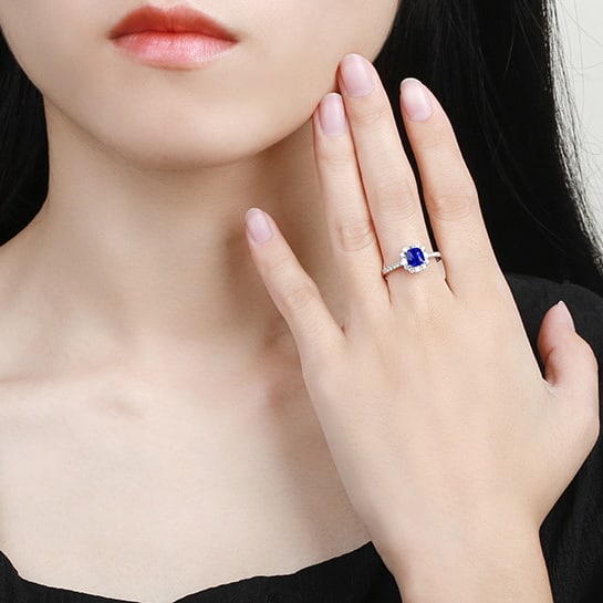 14k Gold 1.45 Ctw Natural Sapphire & Diamond Ring - 2