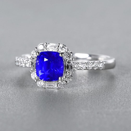 14k Gold 1.45 Ctw Natural Sapphire & Diamond Ring - 5