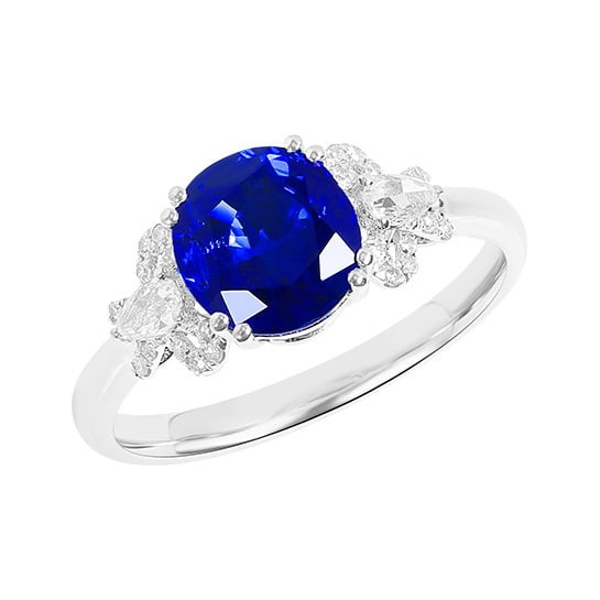 14k Gold 2.15 Ctw Natural Sapphire & Diamond Ring - 3