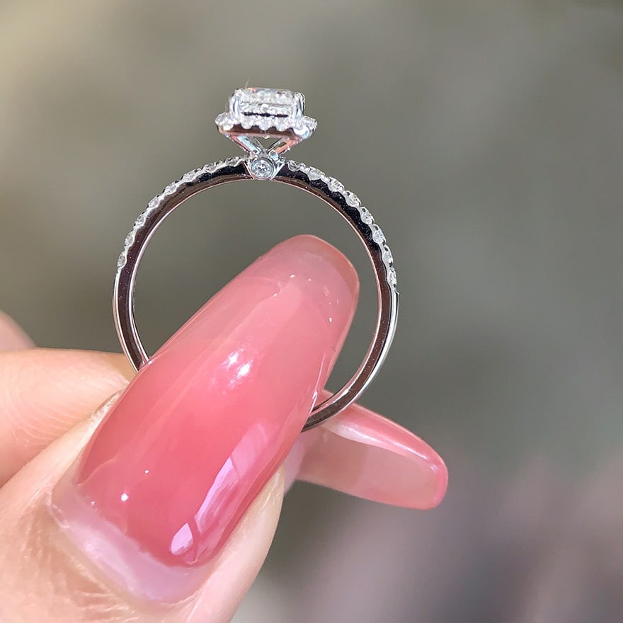 Gia Certified 14k Gold 0.50 Ct Natural D Vvs2 Princess Diamond Ring - 2