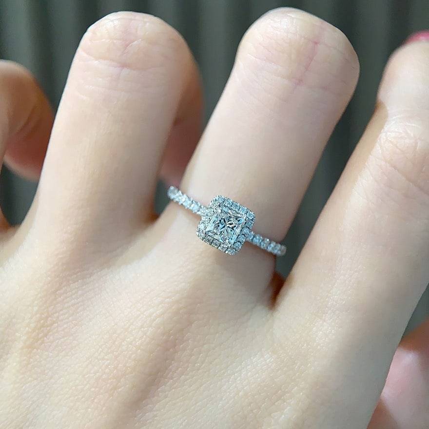 Gia Certified 14k Gold 0.50 Ct Natural D Vvs2 Princess Diamond Ring - 3