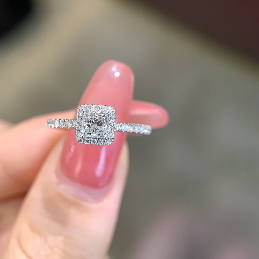 Gia Certified 14k Gold 0.50 Ct Natural D Vvs2 Princess Diamond Ring - 4
