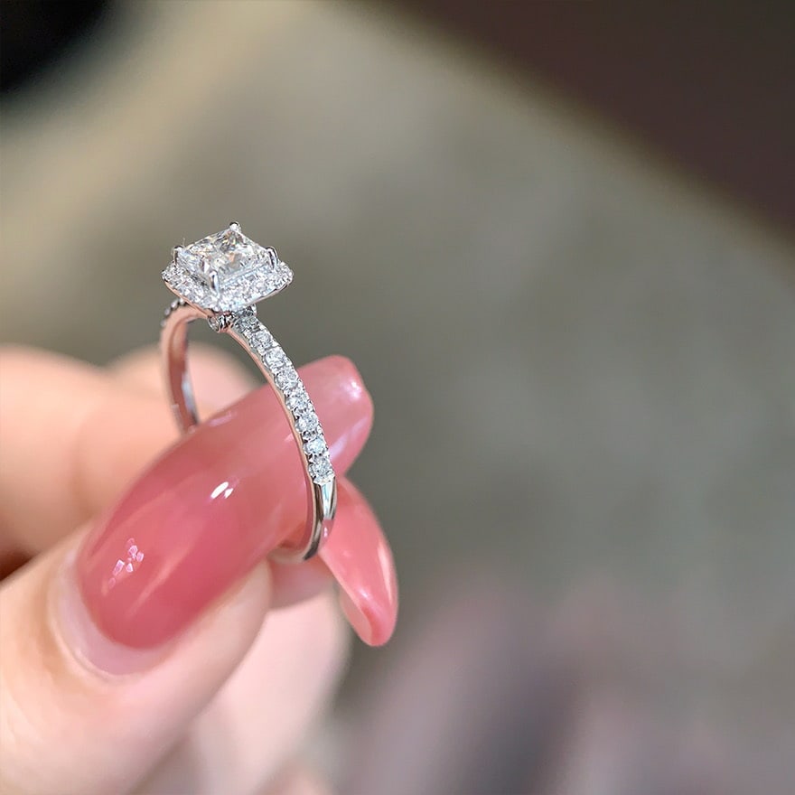Gia Certified 14k Gold 0.50 Ct Natural D Vvs2 Princess Diamond Ring - 5