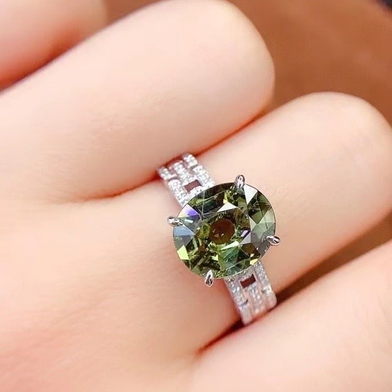 14k Gold 4 Ct Natural Tourmaline & Diamond Ring - 5